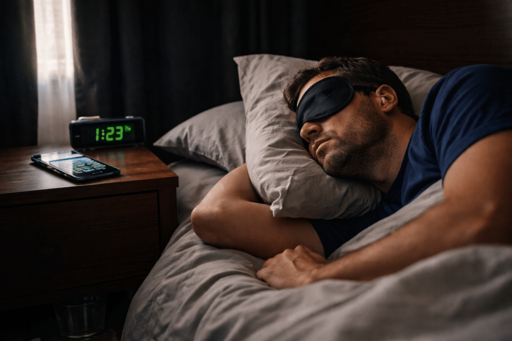Circadian disruption in shift workers trying to sleep during the day in a bright environment.