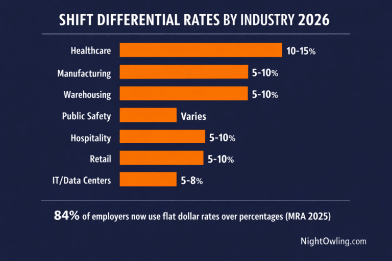 Shift Differential Example Chart Average Shift Differential Rates by Industry (2026 Data) | NightOwling.com
