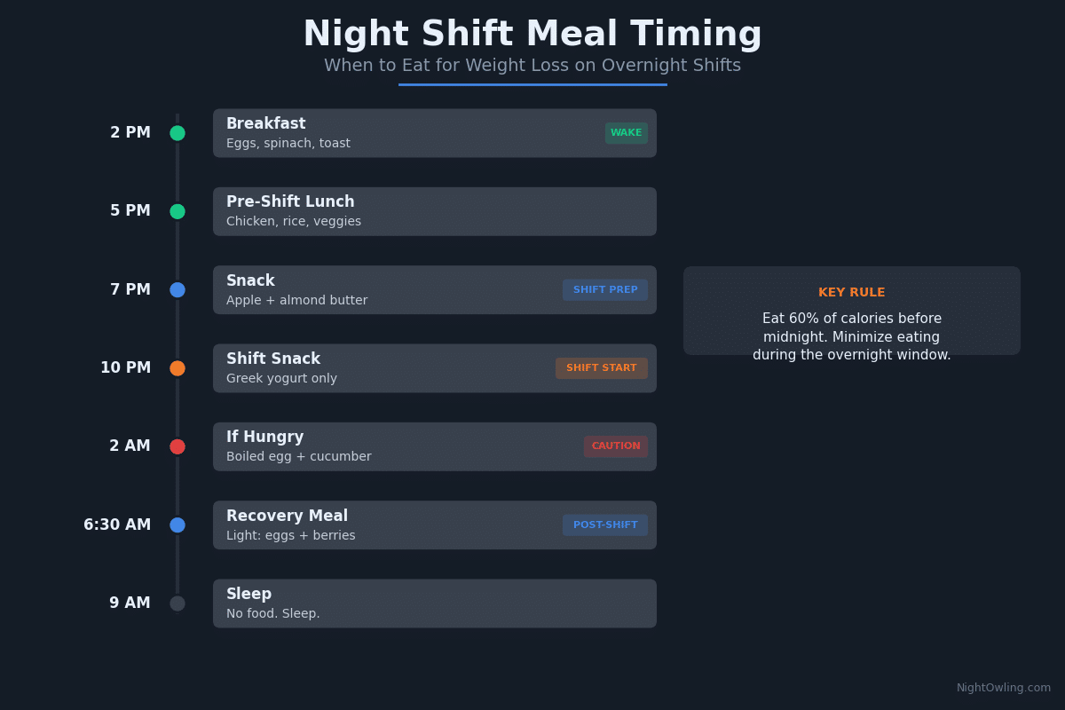 Weight Loss Diet Plan for Night Shift Workers: What Actually Works infographic